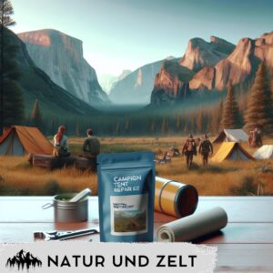 „Camping-Zeltreparaturkit: Praktisches Set zur schnellen und effektiven Reparatur von Zelten während des Campings.“